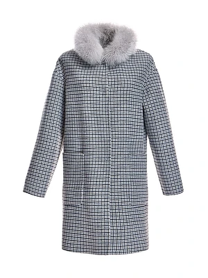 Reversible Shearling-Collar Coat