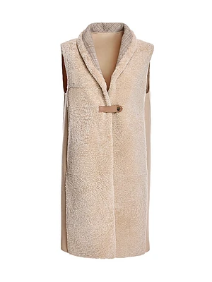 Long Shearling & Wool Gilet