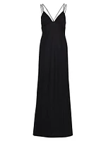 Ava Open Back Wool-Blend Gown