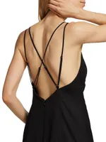 Ava Open Back Wool-Blend Gown