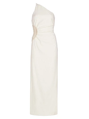 Atacama Crochet One-Shoulder Maxi Dress