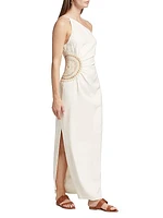 Atacama Crochet One-Shoulder Maxi Dress