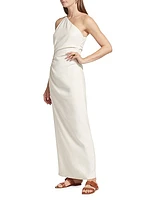 Atacama Crochet One-Shoulder Maxi Dress