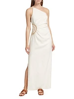 Atacama Crochet One-Shoulder Maxi Dress