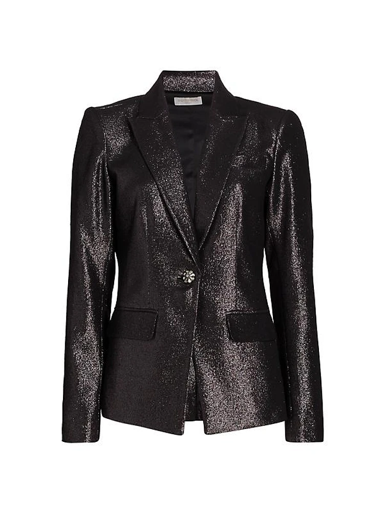 Wren Metallic Single-Breasted Blazer
