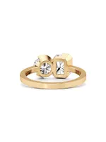 Meta 18K Yellow Gold & TCW Lab-Grown Diamond Toi Et Moi Ring