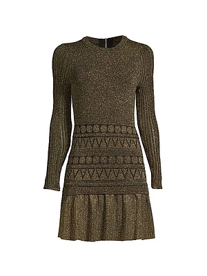 Solene Metallic Ruffle Minidress