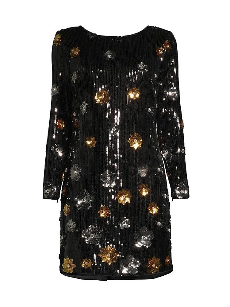 Selene 3D Floral Sequin Minidress