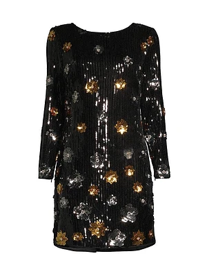 Selene 3D Floral Sequin Minidress