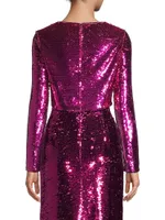 Shailyn Sequined Crop Blouse