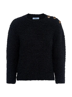 Bouclé Mohair Crew-Neck Sweater