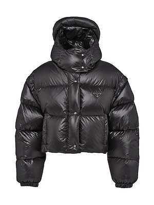 Re-Nylon Convertible Cropped Down Jacket