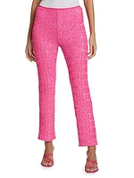 Linettir Paillettes Sequined Crop Flare Pants