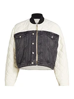 Mixed Media Bomber Jacket