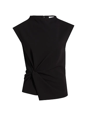 Robin Knot Cap-Sleeve Blouse