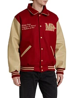 Persistance of Memory Wool & Leather Varsity Jacket