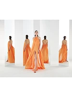 Layered Chain-Link Strap Gown