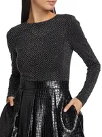 Chara Crocodile-Embossed Faux Leather Minidress