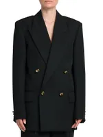 Double-Breasted Wool Twill Blazer