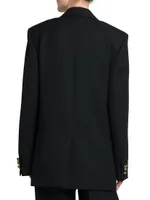 Double-Breasted Wool Twill Blazer