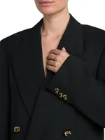 Double-Breasted Wool Twill Blazer