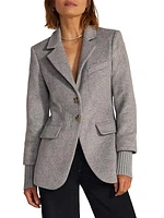 City Rib-Knit Cuff Blazer