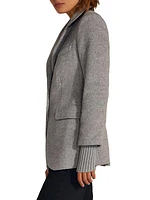 City Rib-Knit Cuff Blazer