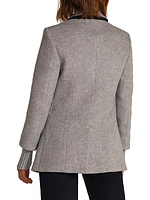 City Rib-Knit Cuff Blazer