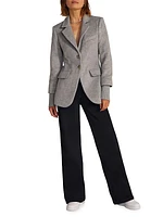 City Rib-Knit Cuff Blazer