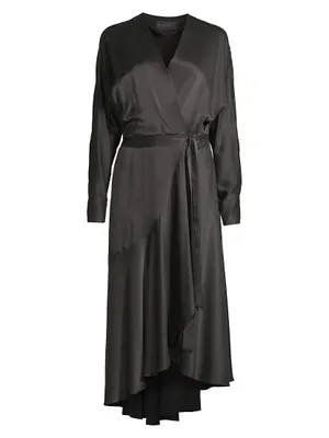 Grace Silk Wrap Midi-Dress