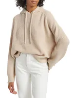 Ribbed Cashmere Fisherman Hoodie