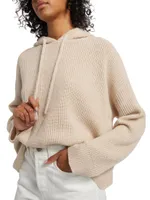 Ribbed Cashmere Fisherman Hoodie