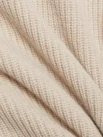 Ribbed Cashmere Fisherman Hoodie