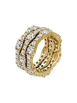 14K Yellow Gold & 4.65 TCW Lab-Grown Diamond Triple-Band Ring