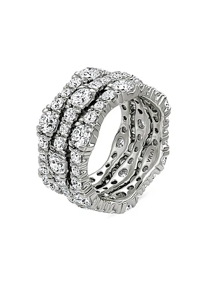 14K Gold & 4.65 TCW Lab-Grown Diamond Triple-Band Ring