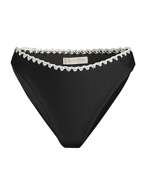 Iliana Crochet-Trimmed Bikini Bottom