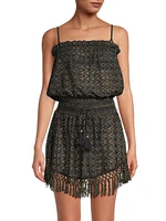 Lauryn Fringe Zig-Zag Knit Minidress