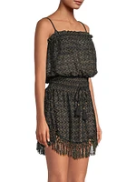 Lauryn Fringe Zig-Zag Knit Minidress