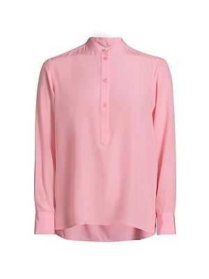 Iconic Silk Half-Button Shirt