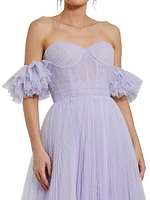 Off-The-Shoulder Tulle A-Line Gown