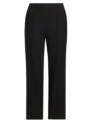 Brushed Wool-Blend Straight-Leg Pants