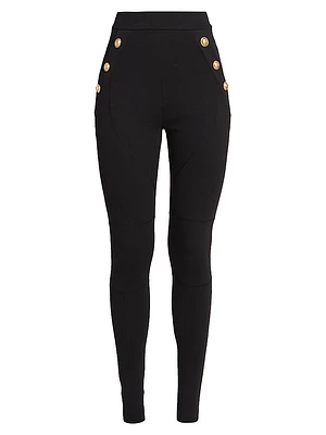 Side Button Jersey Leggings