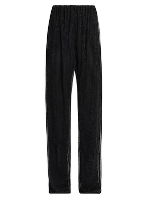 Rhinestone Mesh Pants