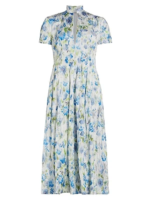 Inox Floral Jacquard Midi-Dress