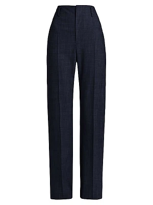 High-Waist Tropical Wool Pants