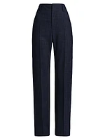High-Waist Tropical Wool Pants