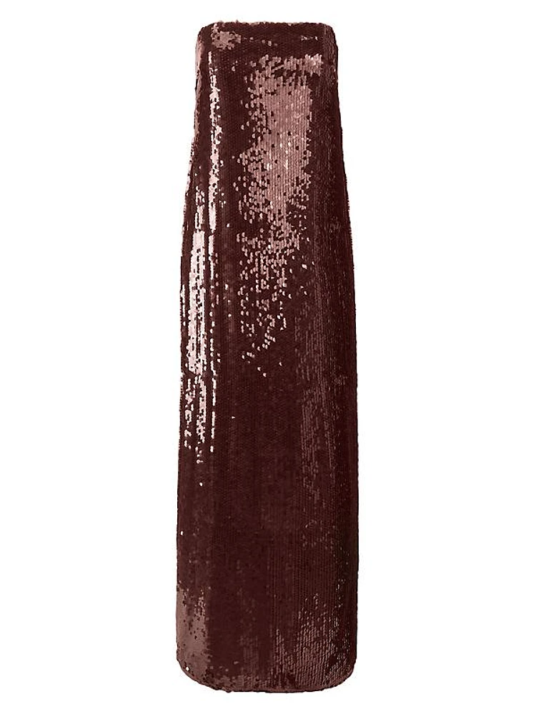 Casey Sequined Strapless Gown