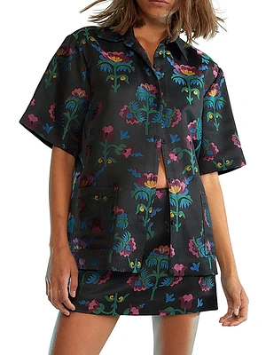 Floral Jacquard Miniskirt
