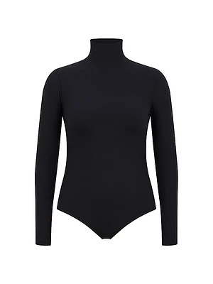 Rib-Knit Turtleneck Bodysuit