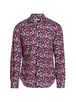 Foliage Print Button-Up Shirt